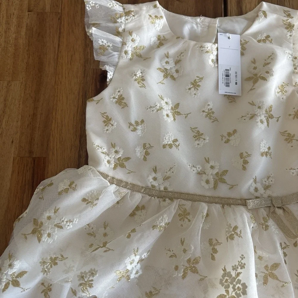 Janie & Jack dress + Cardigan Sweater Size 7 Special Occasion Flower Girl NWT
